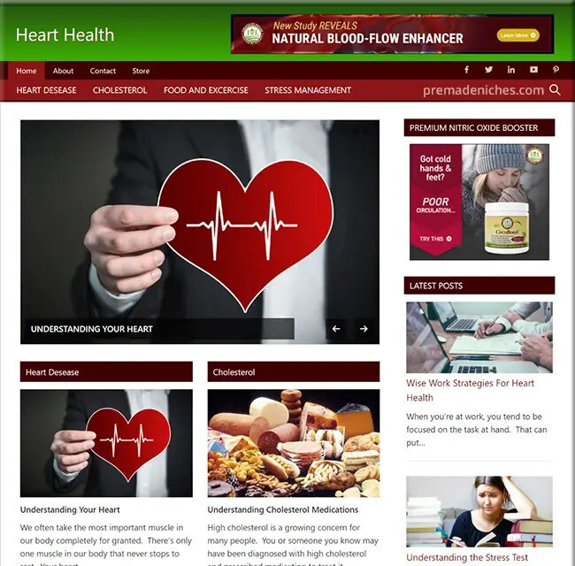 Heart Health Ready-Made Blog | Informative Content Website Business | For Sale