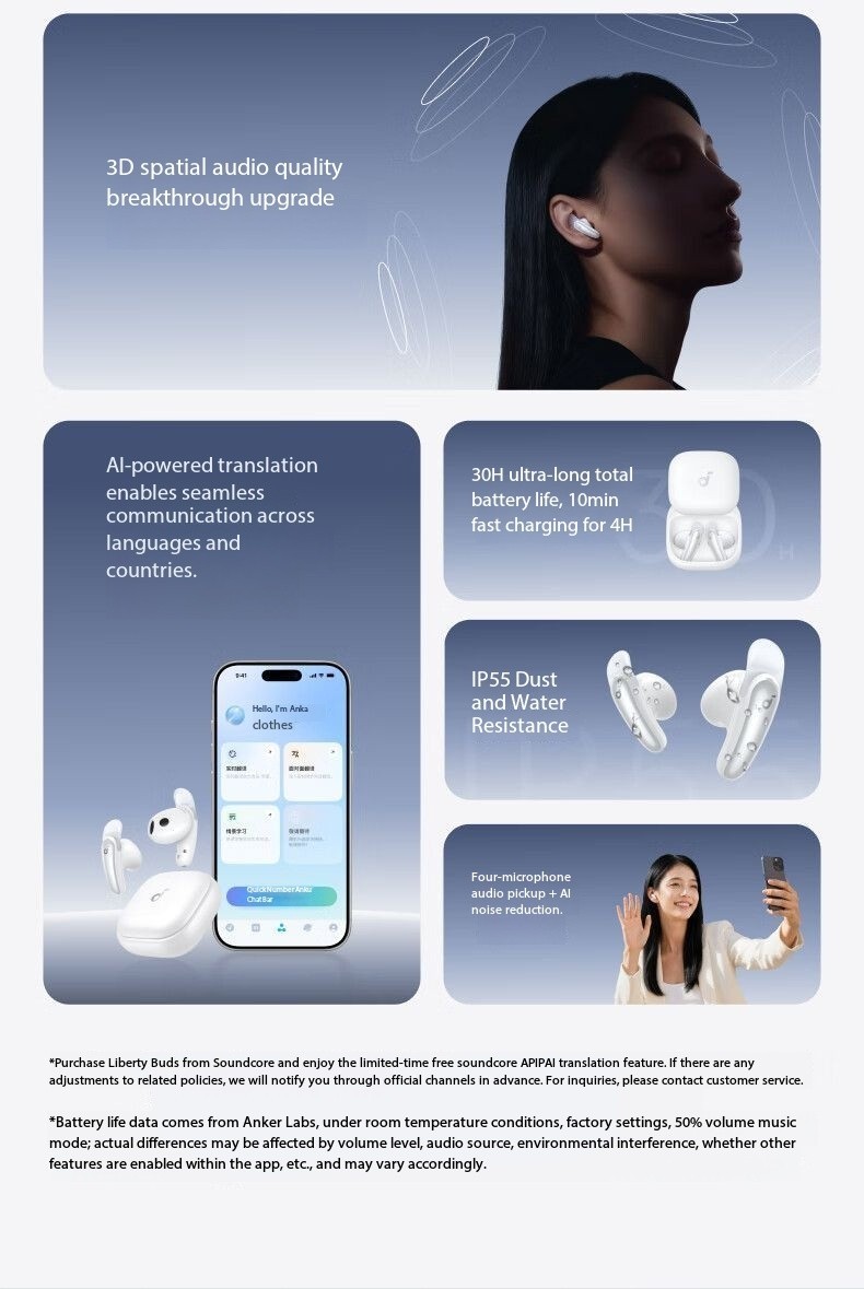 Soundcore LibertyBuds Semi-In-Ear TWS True Wireless Bluetooth Earphones
