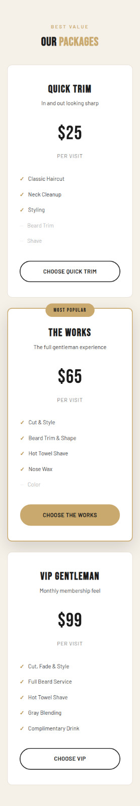 Barbershop Website Template – Professional HTML Landing Page – Dark – Responsive