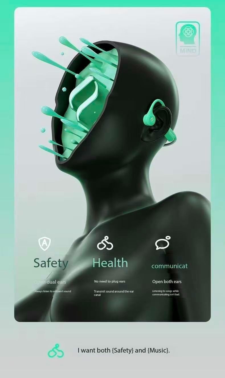 SHEYIN X7Air Bone Conduction Bluetooth Headphones with Ultra Long Battery Life