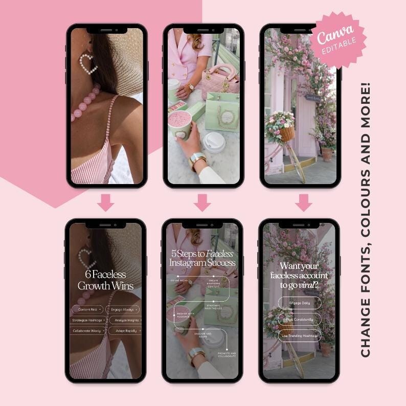 550+ Pink Aesthetic Faceless Videos & Photos with MRR