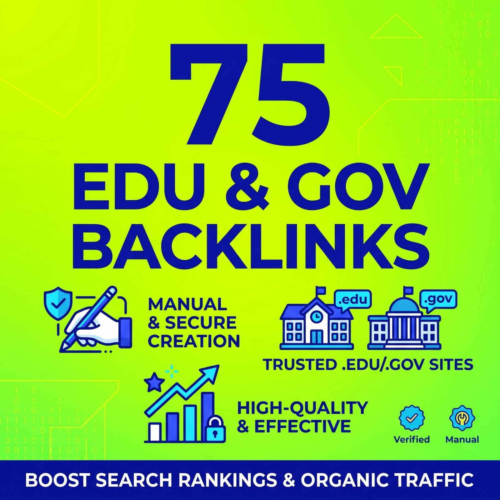 Create High Quality 75 EDU & GOV SEO Backlinks for $65