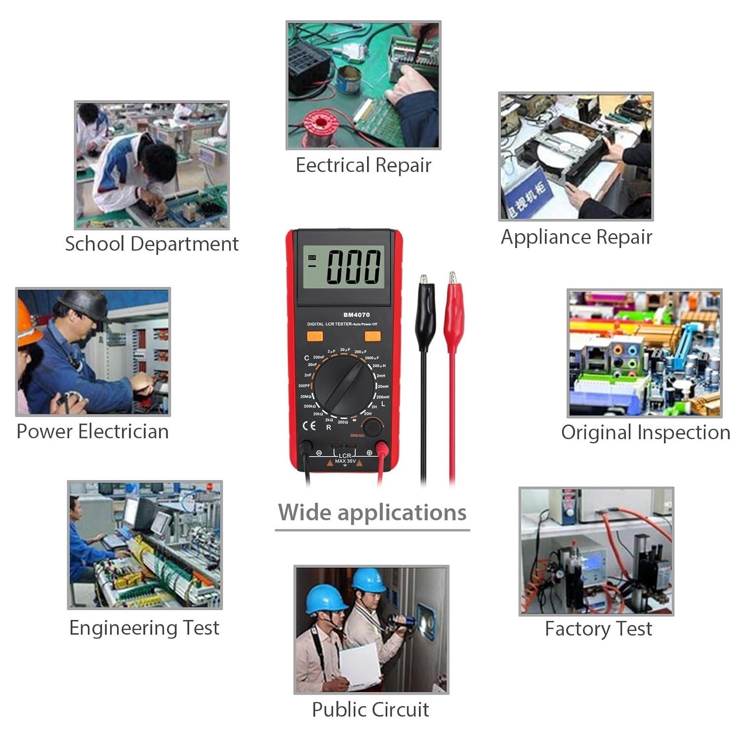 Medidor LCR Con Pantalla LCD Probador De Capacitancia Inductancia Y Resistencia