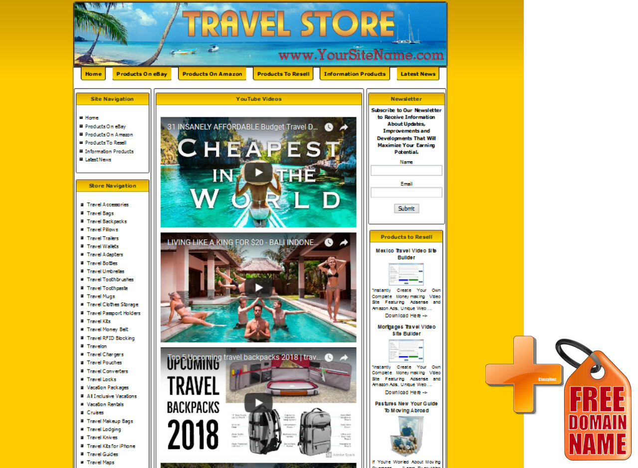 Travel Niche Website – Use With, Adsense, Amazon Store