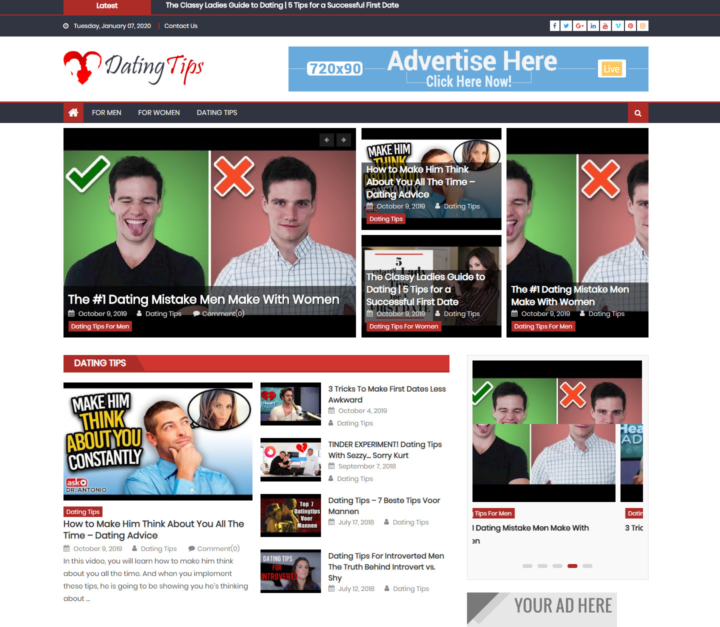 Fully Automated Dating Tips Video Website