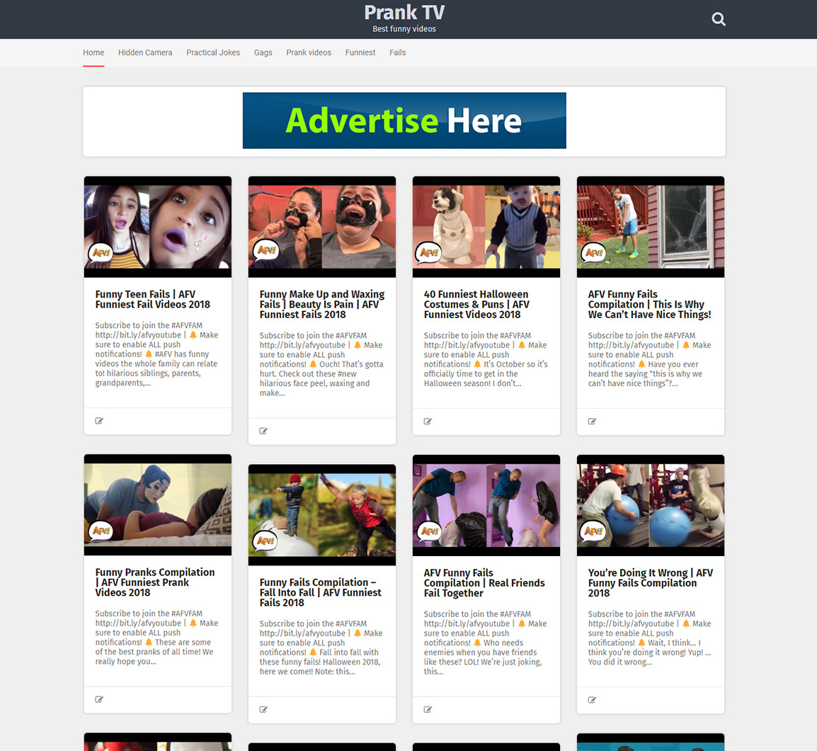 Fully Automated Pranks Video Website