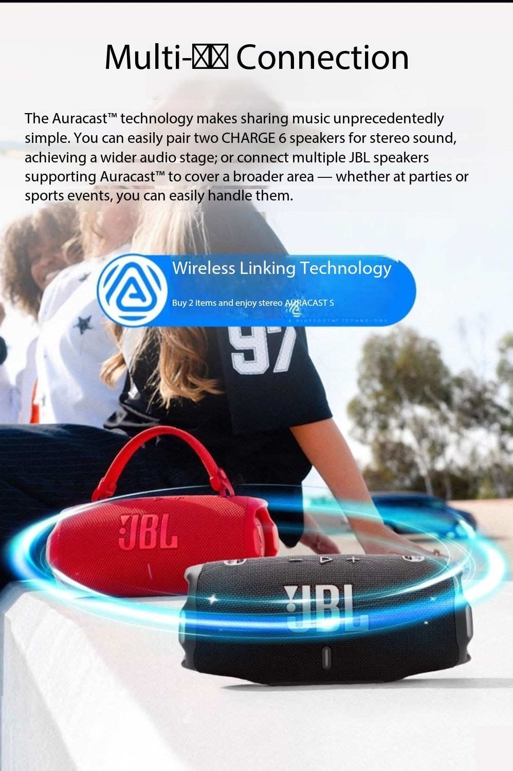 JBL CHARGE6 Music Shockwave 6th Generation Dustproof and Waterproof Bass Speaker