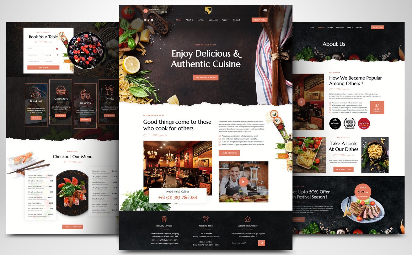 CUSTOM PROFESSIONAL WEBSITE FOR RESTAURANTS CAFé FOOD & DRINK BUSINESS WORDPRESS