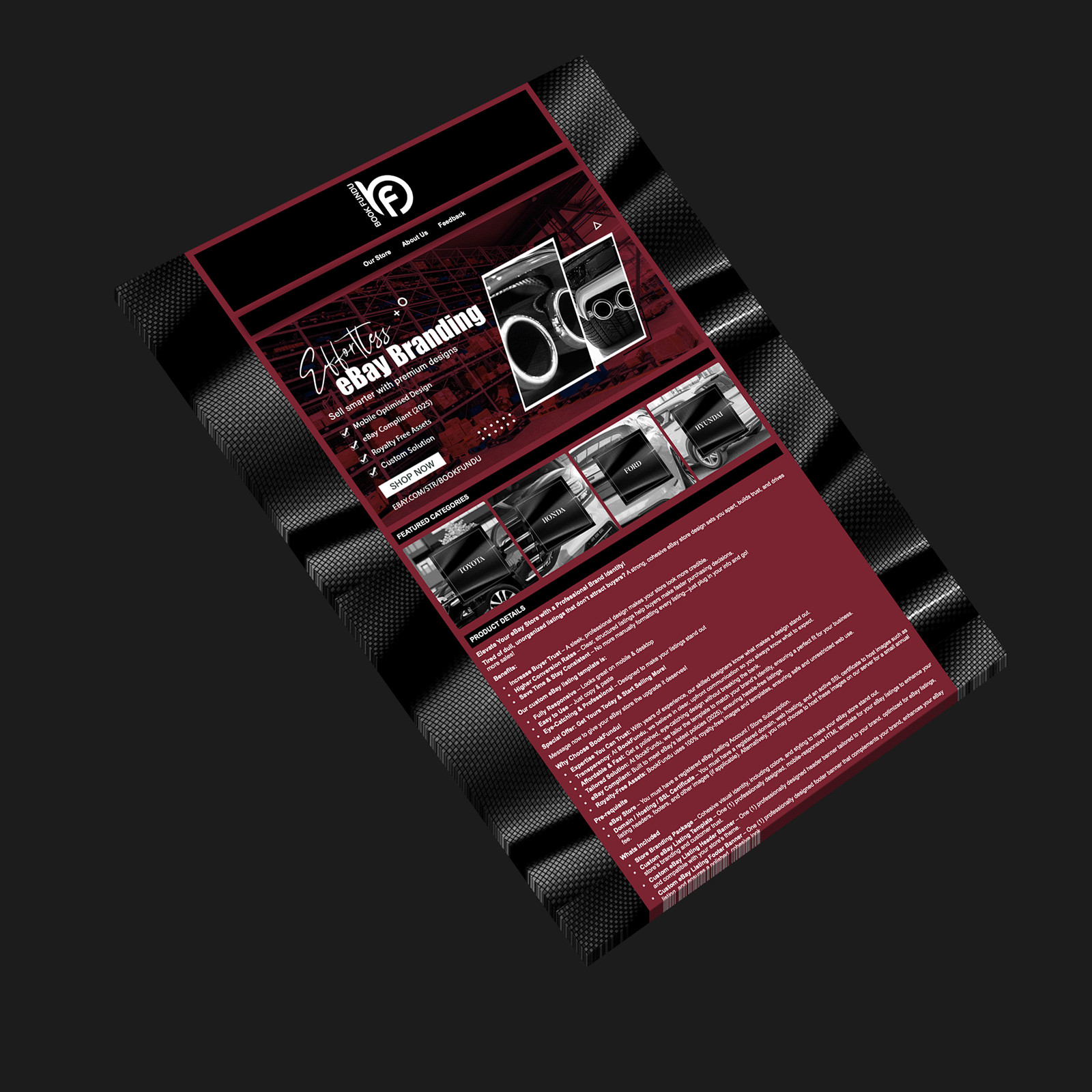 Responsive eBay Listing Template for Auto Parts & Automotive Industry – 2025