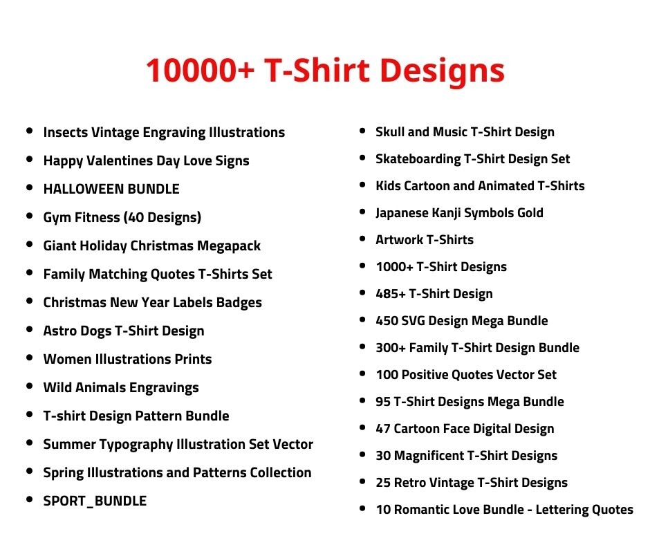 T-shirt Designs -Unlock 10,000 Premium – Affordable & Ready to Print