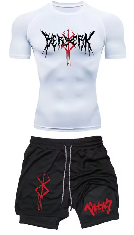 BERSERK Gym Compression set — Gym Clothes, Black and White, Clothes, Gym