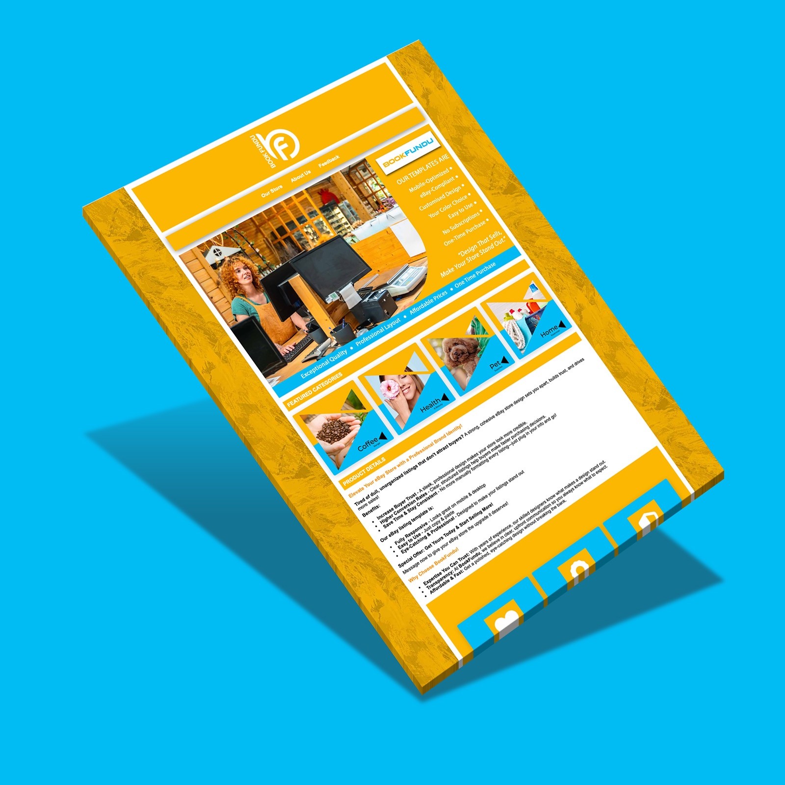 Modern eBay Listing Template | Clean Layout | Customised Design | One-Time Fee