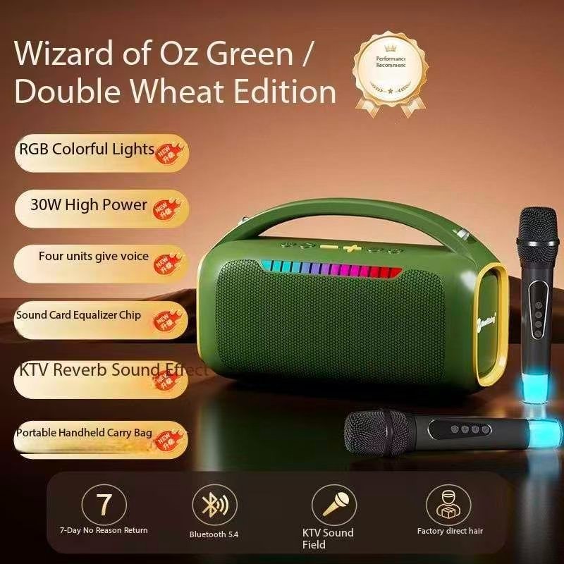 Outdoor Microphone and Speaker All-in-One Wireless Bass Bluetooth Speaker