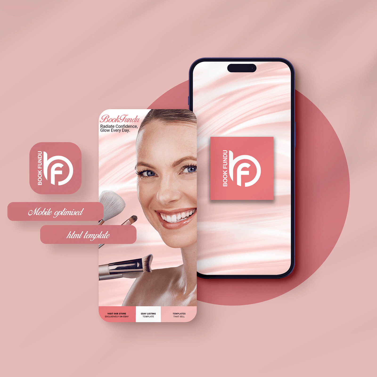 Skincare & Beauty Ecommerce Store HTML eBay Listing Template | Soft Theme
