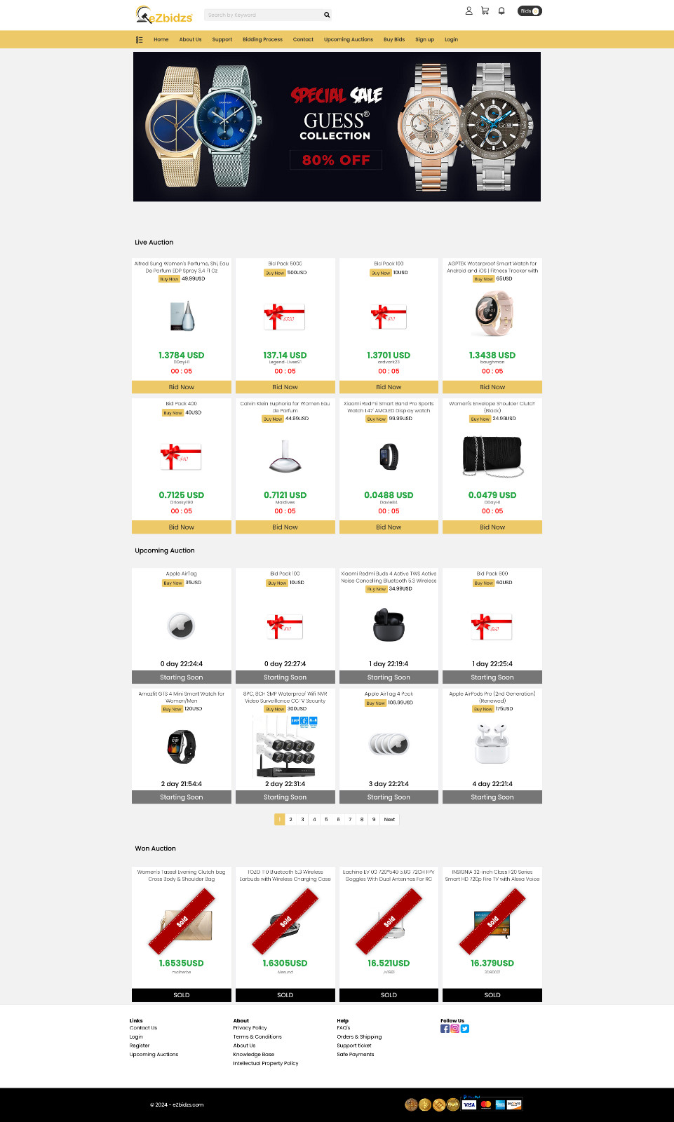 eCommerce Store with Auction and Buy-It-Now Monetization + Domain Name