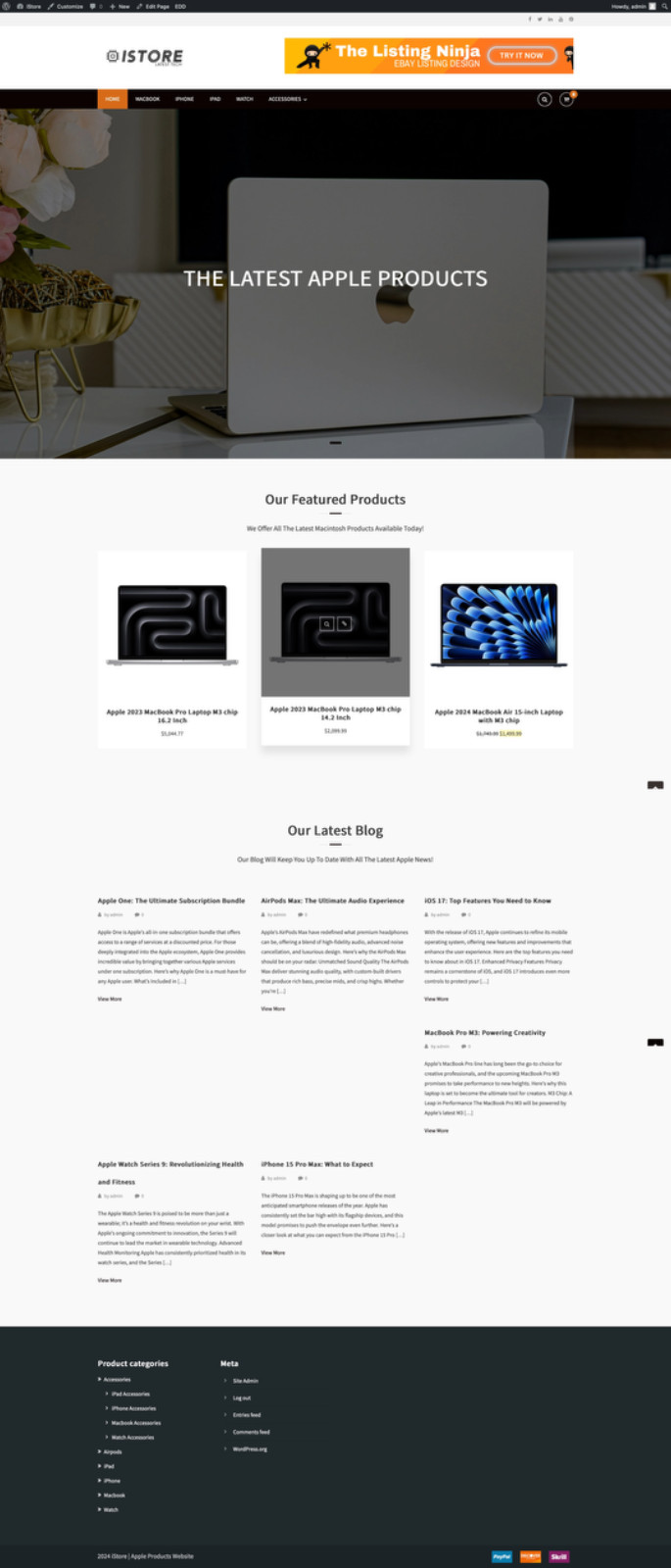🥇 Apple Products Amazon Affiliate Store Business Website MacBook, iPhone & iPad