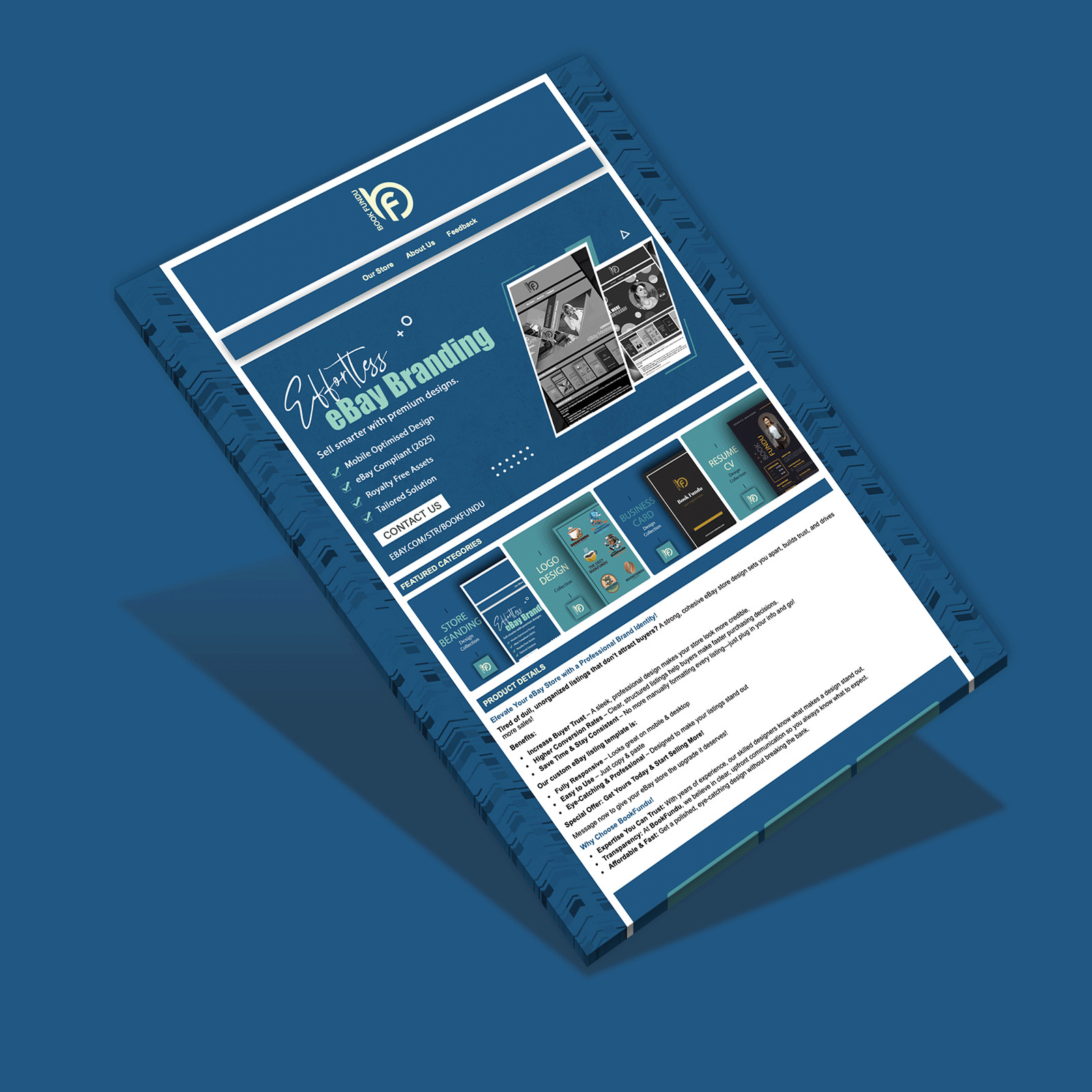 Custom eBay Store Design, HTML Listing Template & Logo Package – Responsive 2025