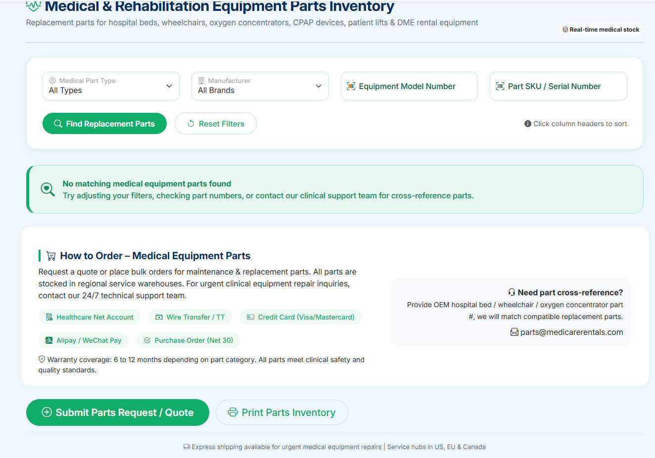 Med Equipment Rental Website Free hosting / Free Installation Setup