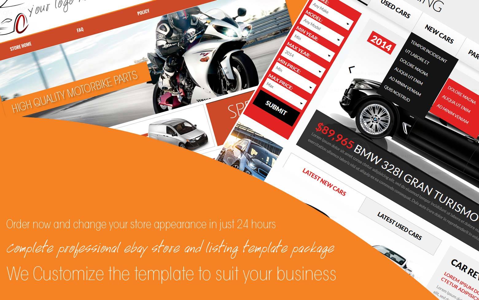 Ebay store and Listing Template design, auctiva, inkfrog, Vintage DESIGN 2021