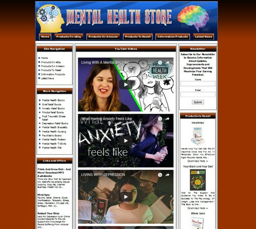 Fully Stocked Mental Health Store Business Website for Sale