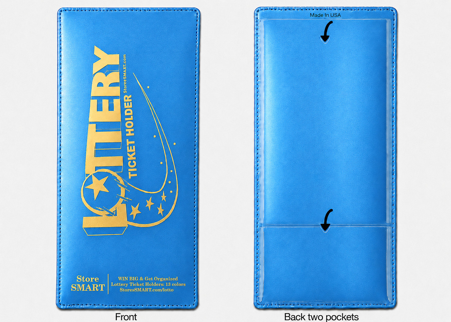 StoreSMART Lotto Ticket Lottery Holder 4″x9″ Plastic Sky Blue 2 Pack