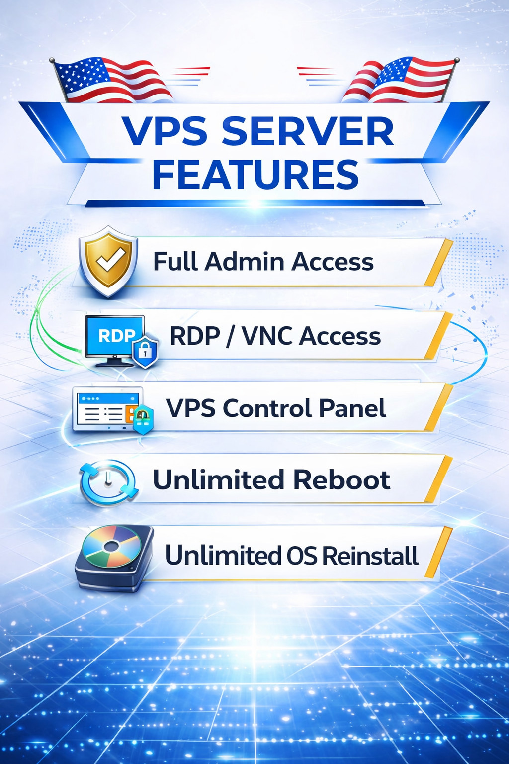 Windows VPS RDP Server 8GB RAM 300GB SSD 1 Year Fast Remote Desktop Hosting