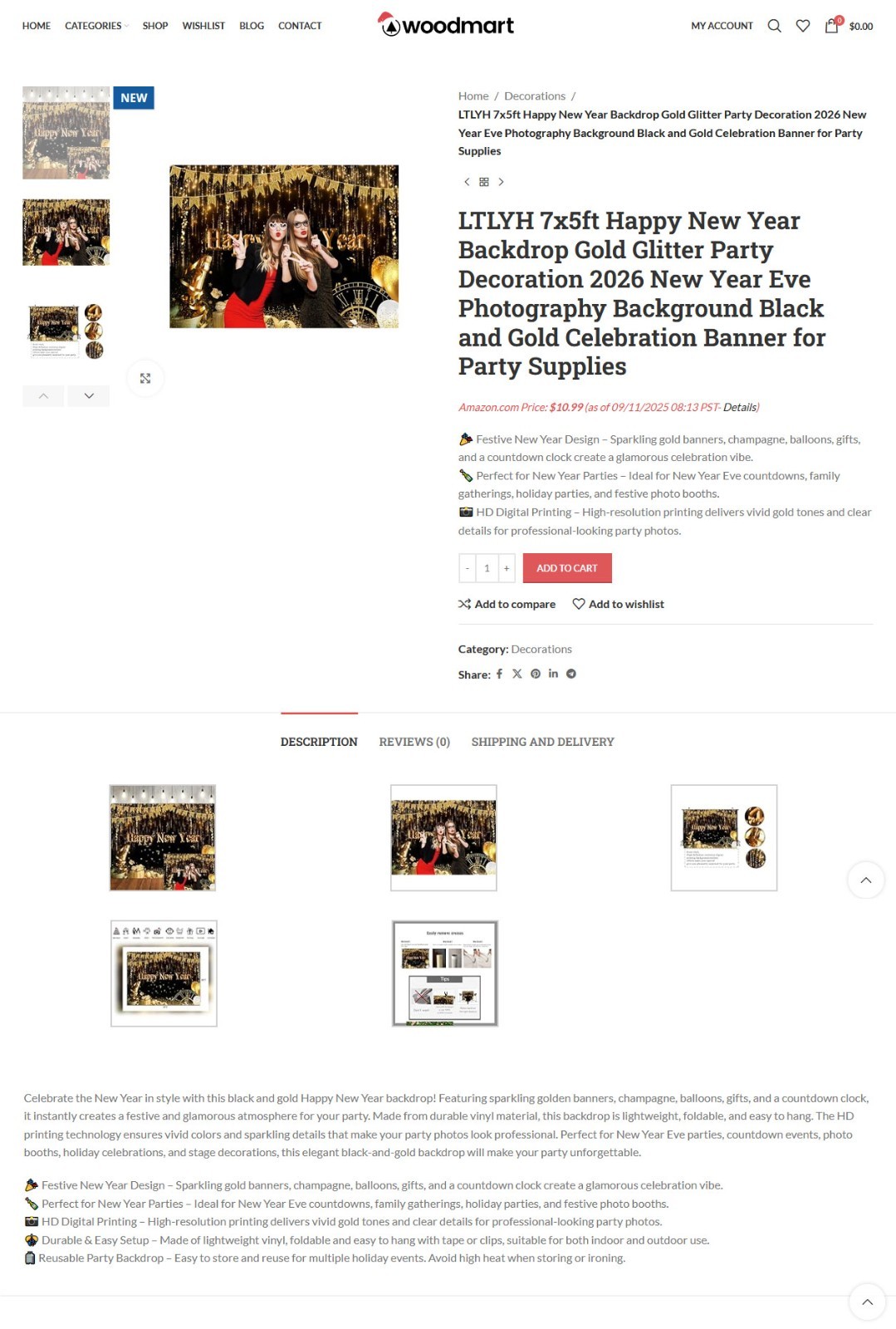Christmas & New Year Holiday Shop Website, Affiliate / Drop Shipping/ eCommerce