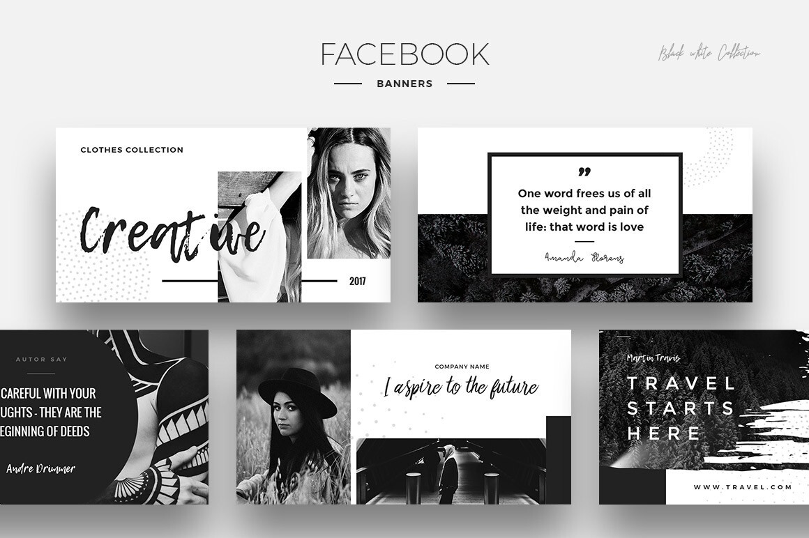 3 in 1 Social Media Kit Facebook Instagram Fully Editable PSD 3 Color Schemes