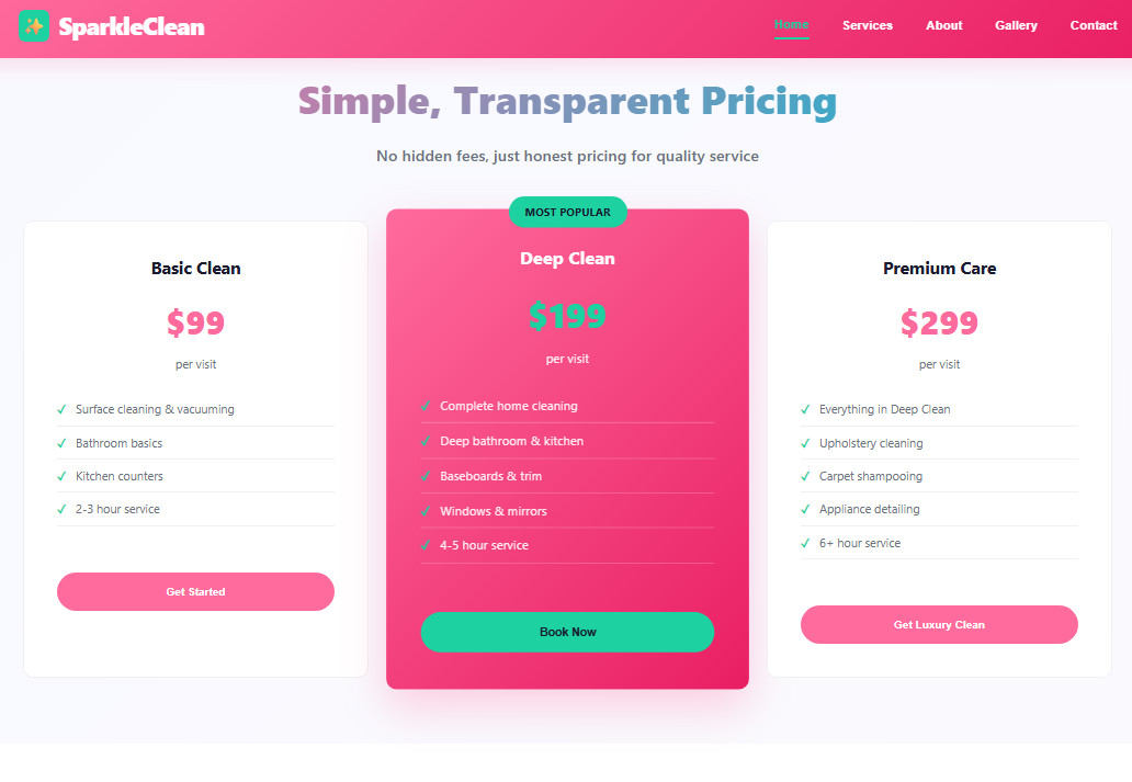 Professional Cleaning Services Website Template – Modern Design