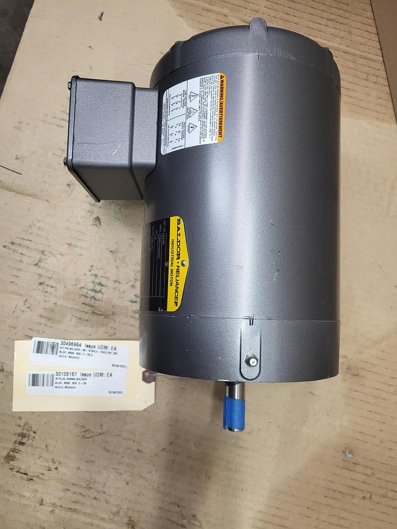 BALDOR .5 HP Motor 35B0112N043G1 / frame: 56 – 850 RPM – 230 /460 – 3 ph No box