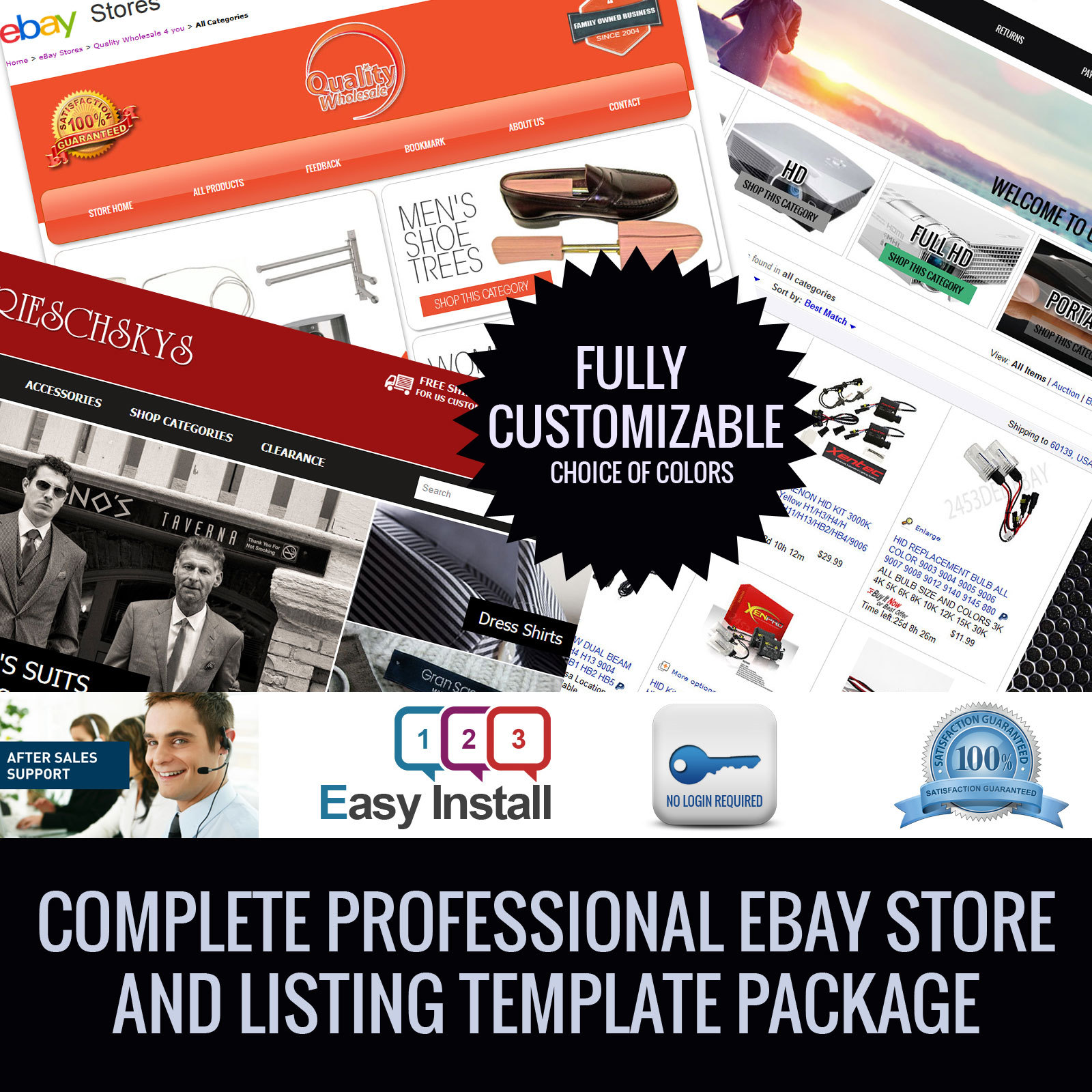 Ebay store and Listing Template design, auctiva, inkfrog, Vintage DESIGN 2021