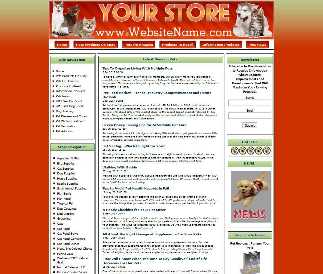 PET SUPPLIES STORE – eCommerce Business Website, eBay Amazon Google Affiliate