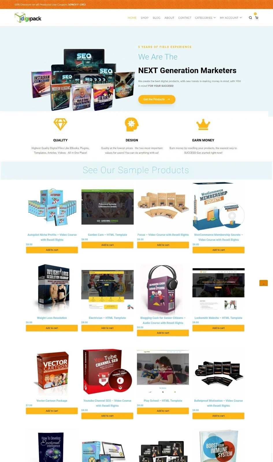 Fully Automated Digital Product Webstore, 200+ Stock + Free Hosting