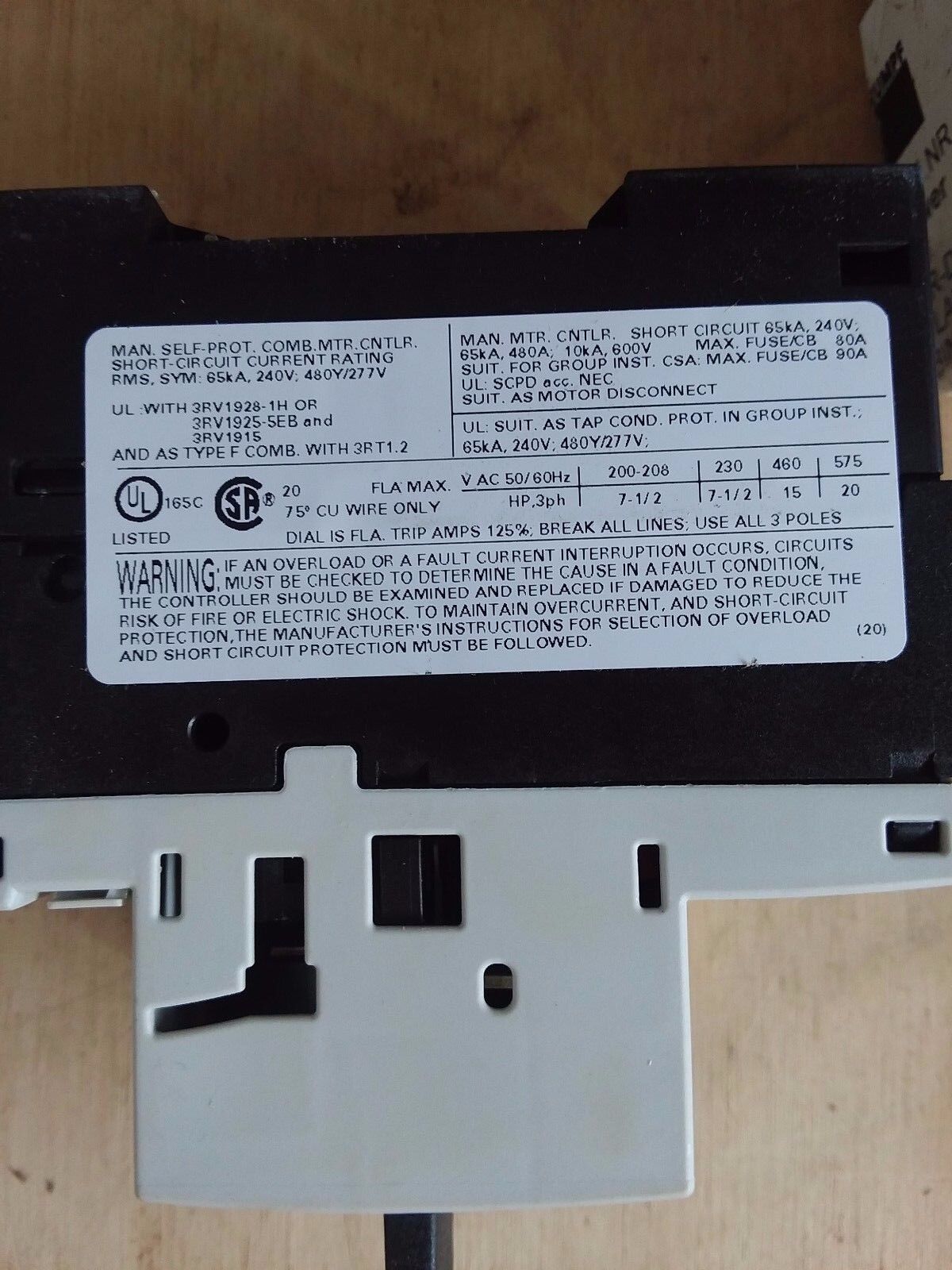 Siemens Power Switch 3RV1021-4BA10