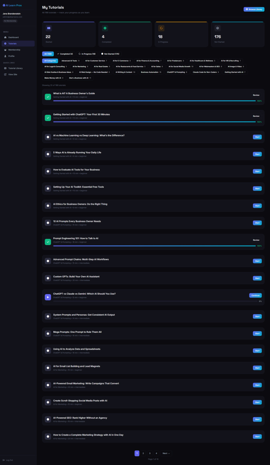AI Learn Pros Online Education Business Website AI Training Platform