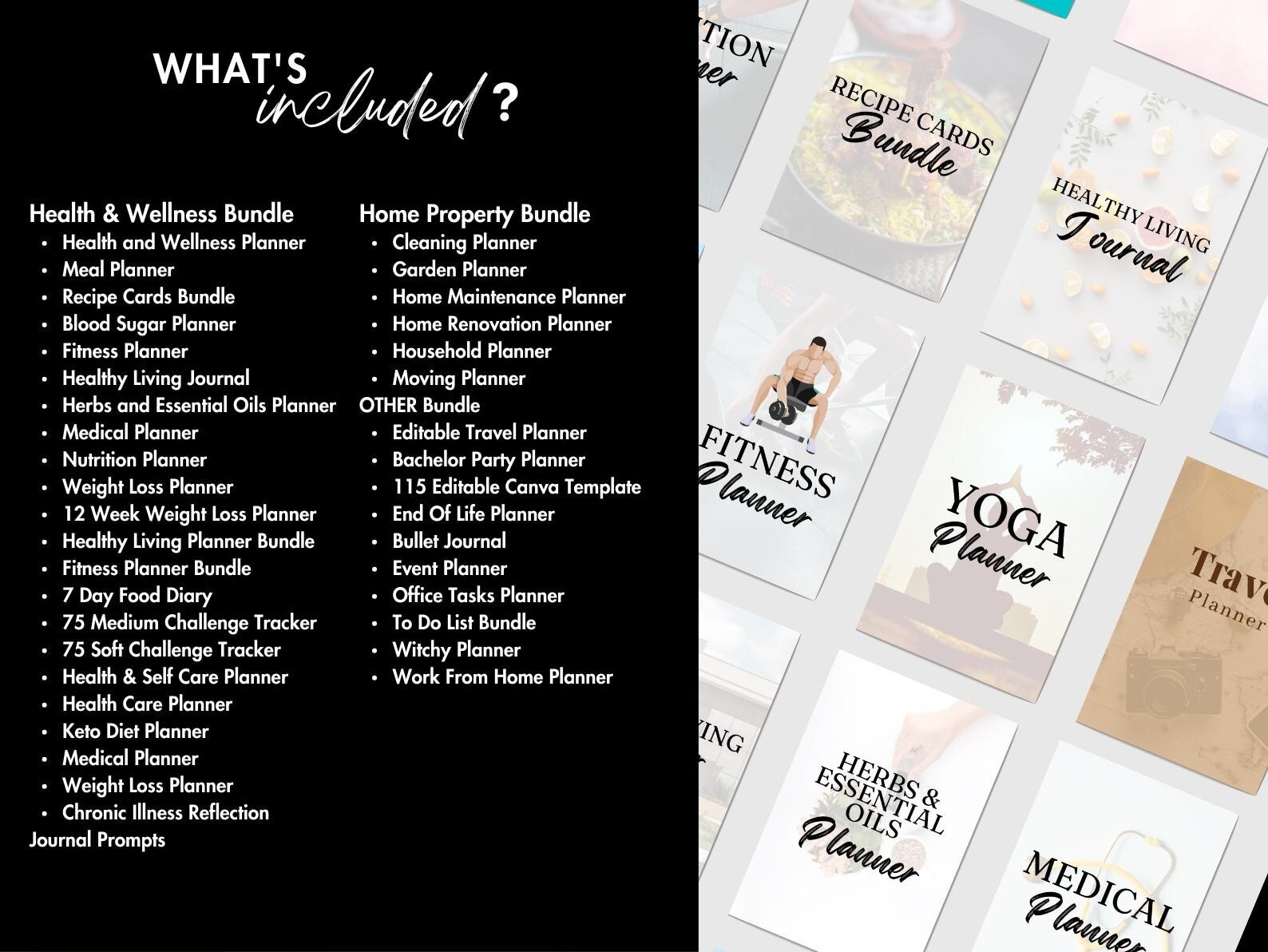 14500+ Pages PLR Canva Template Bundle, Planners, Journals,Trackers, Printable