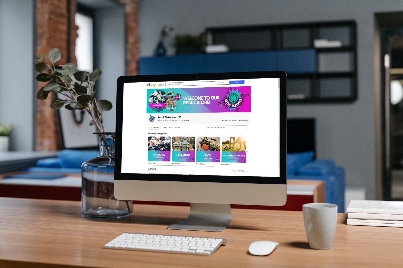 eBay store listing template logo design and 60 sec video Kids Clothing Template