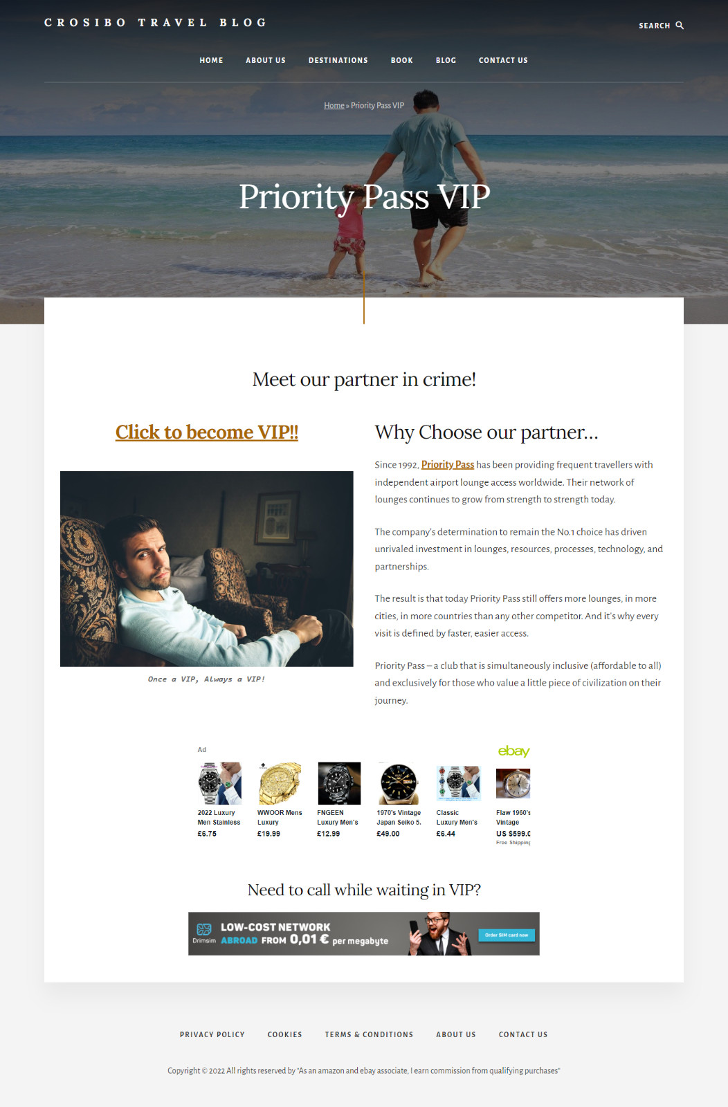 Special offer!-Ready Travel Website – Affiliate System- Ebay Partner & Affiliate