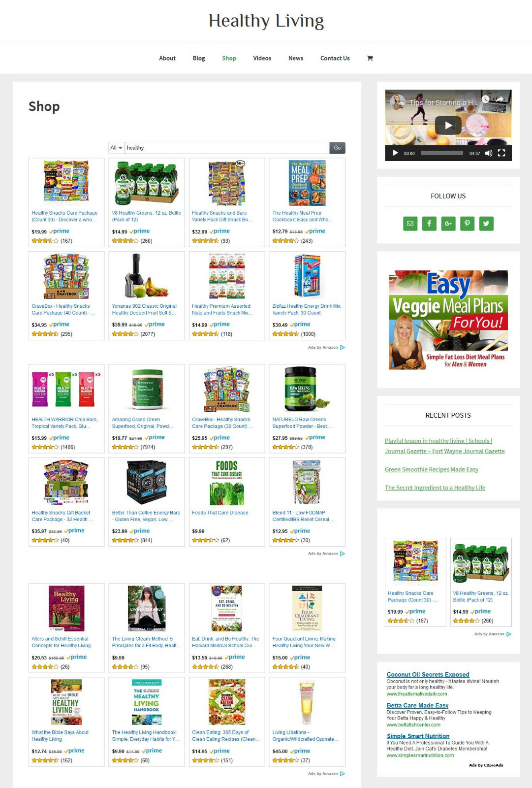 * HEALTHY LIVING * store blog affiliate website business for sale AUTO CONTENT!
