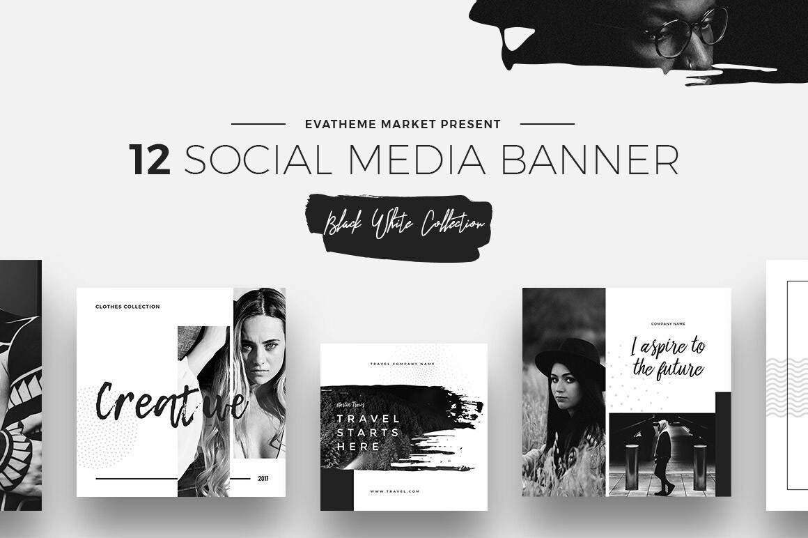 3 in 1 Social Media Kit Facebook Instagram Fully Editable PSD 3 Color Schemes