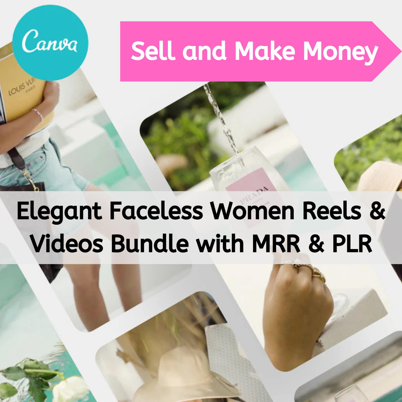 Elegant Faceless Women Reels and Videos Bundle with MRR & PLR