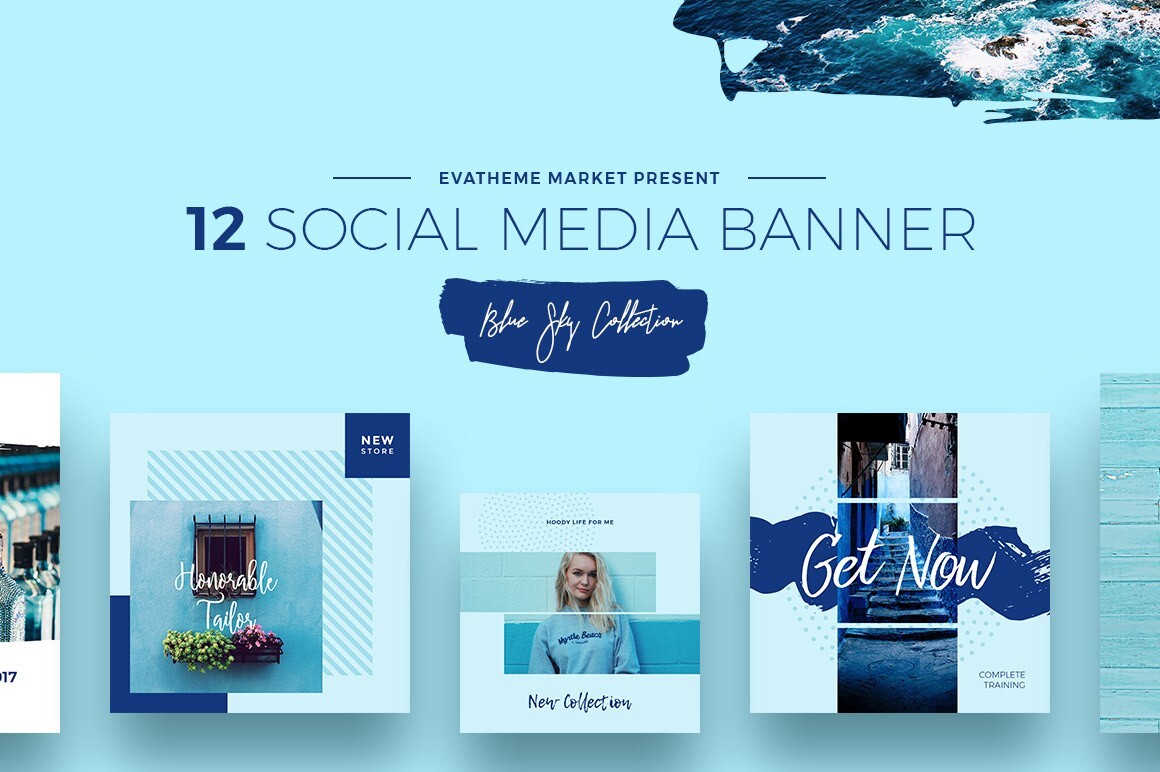 3 in 1 Social Media Kit Facebook Instagram Fully Editable PSD 3 Color Schemes