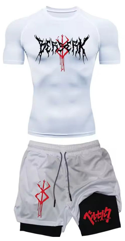 BERSERK Gym Compression set — Gym Clothes, Black and White, Clothes, Gym