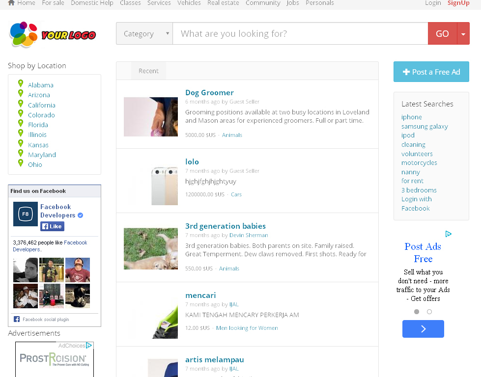 Local Classified Ads Website – Free Install + Hosting