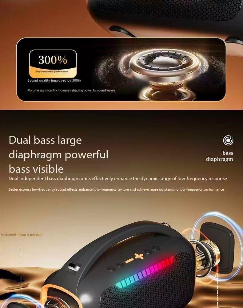 Outdoor Microphone and Speaker All-in-One Wireless Bass Bluetooth Speaker