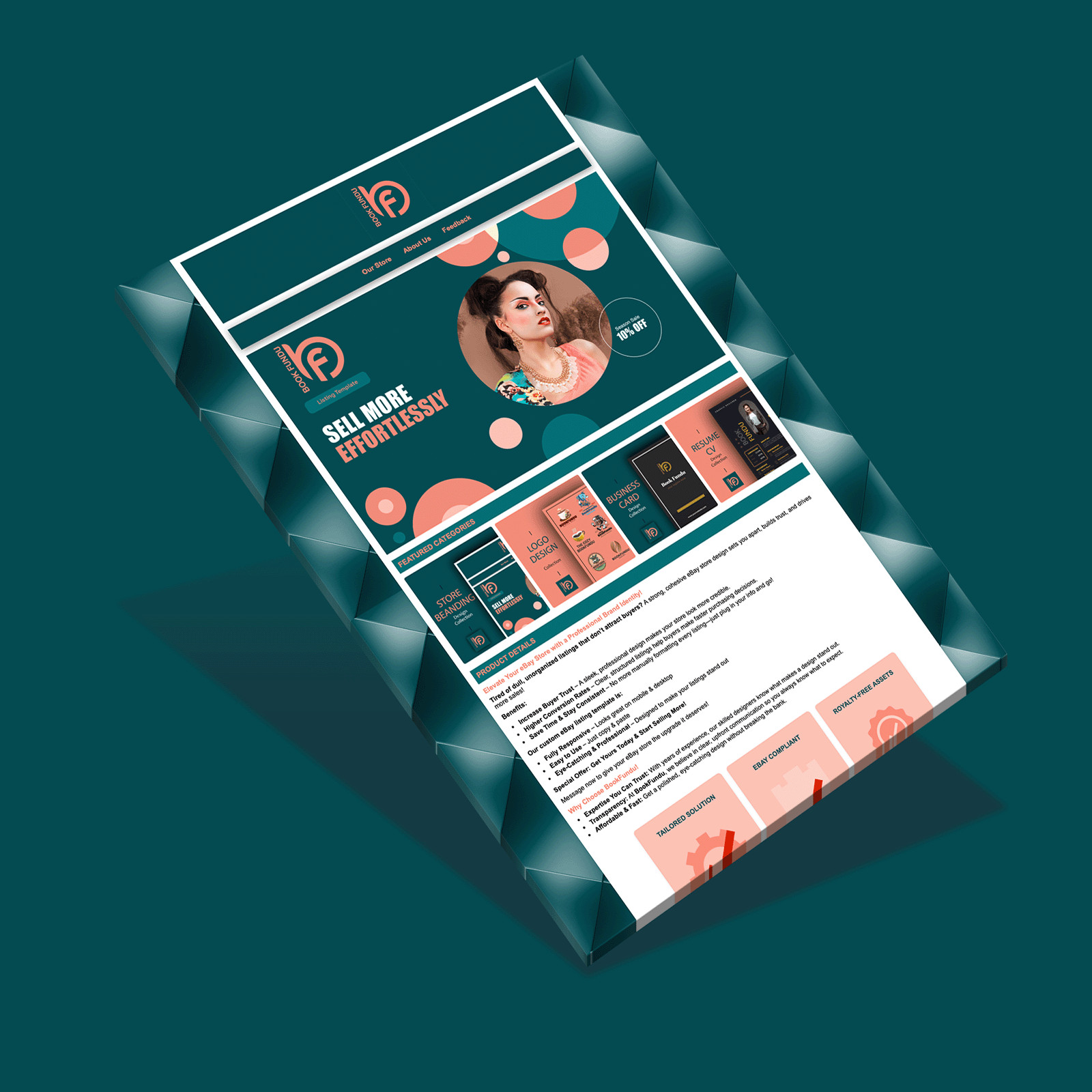 Jewelry eBay Storefront Design | Mobile-Tablet Optimized Listing Template – 2025