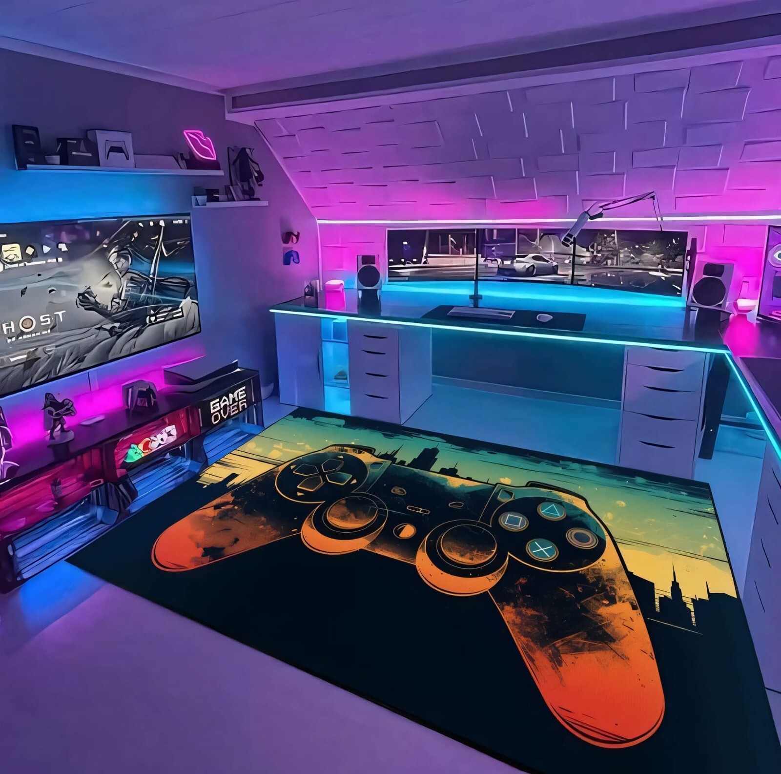 video games, entertainment room, game room, adult and kids game room, room ideas