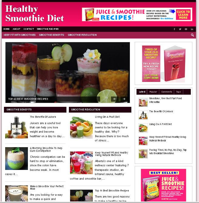 Profitable Website Bundle: Smoothie Diet, Attraction Secrets, Get Your Ex Back