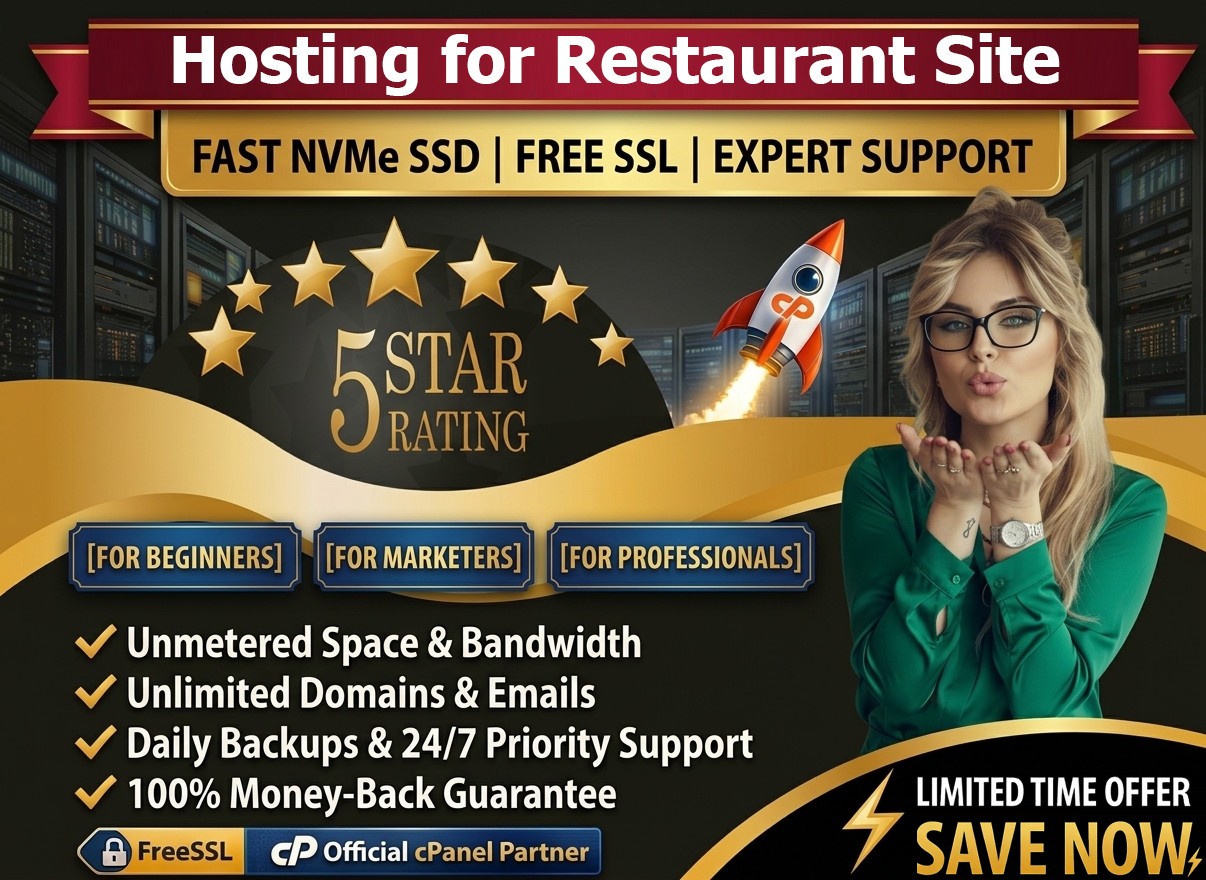 Hosting for Restaurant Site – 🍽️ Secure SSD + SSL + Email + Support – $14.99/Yr