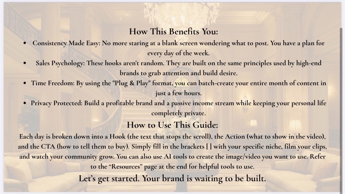 «LUXURY FACES» The 4-Week Faceless Content BlueprintCalendar PDF Digital Product